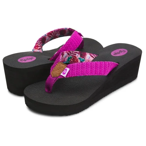 Womens Anna Wedge Yoga Mat Thong Flip Flop