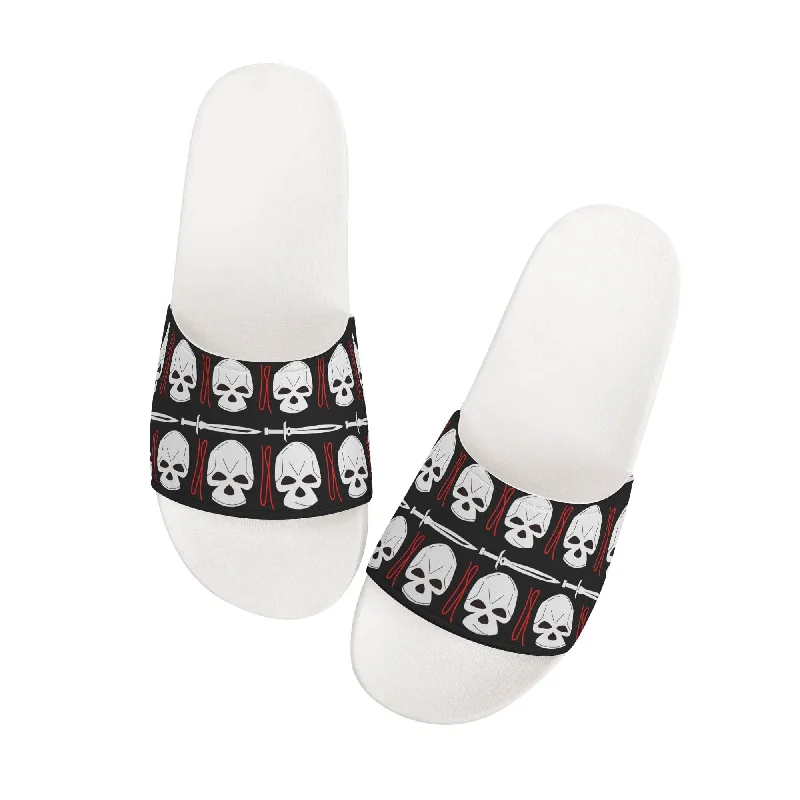 Womens Skull Faces Slide Sandals