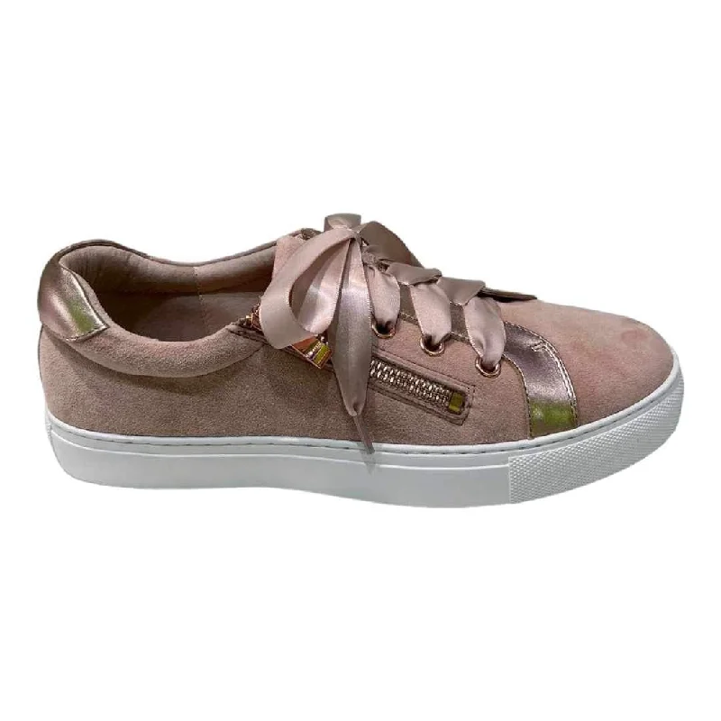 Chrissie Deb Rose Gold Suede Leather Sneaker