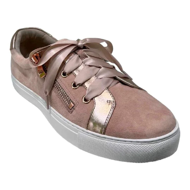 Chrissie Deb Rose Gold Suede Leather Sneaker