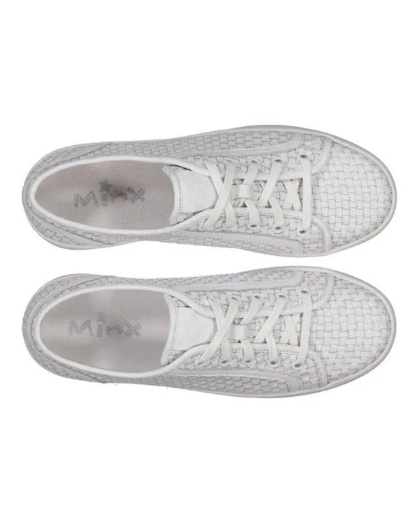 Minx Ellie White Woven Leather Sneaker