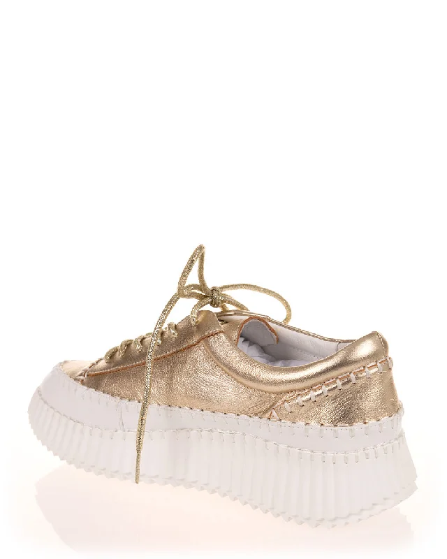 Minx Rizzo Gold Milled Leather Casual