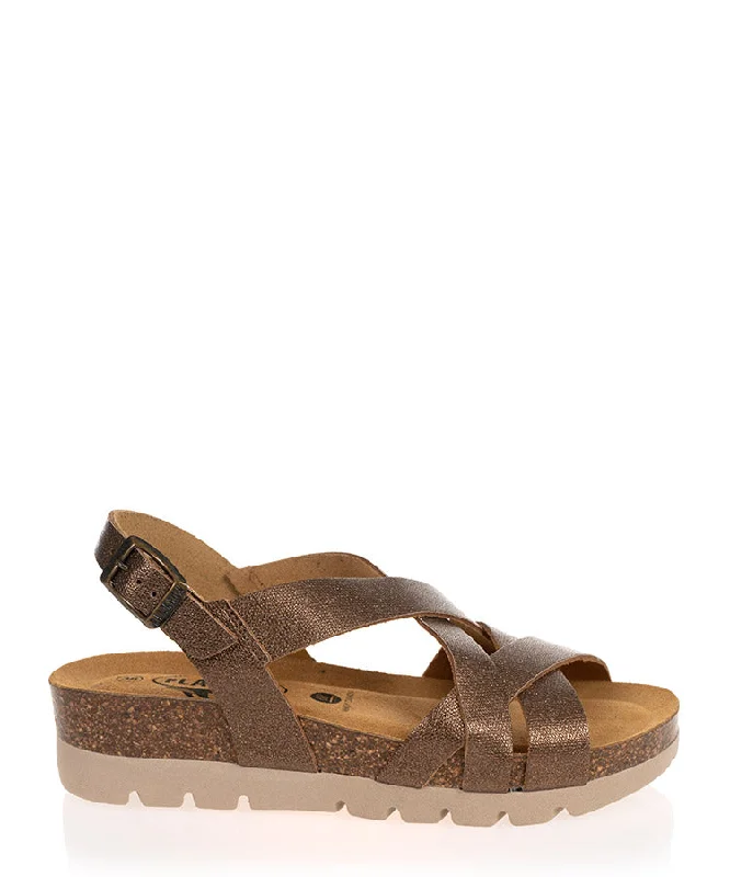 Plakton Bronze Leather Summer Sandal