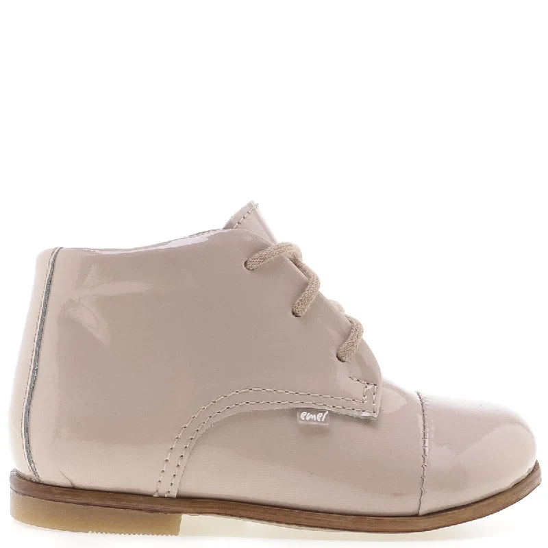 (1427-7) Emel classic first shoes beige patent leather