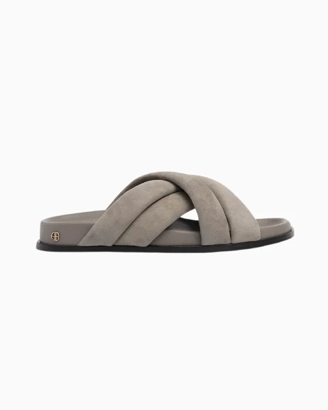 Anine Bing Lizzie Slides in Taupe