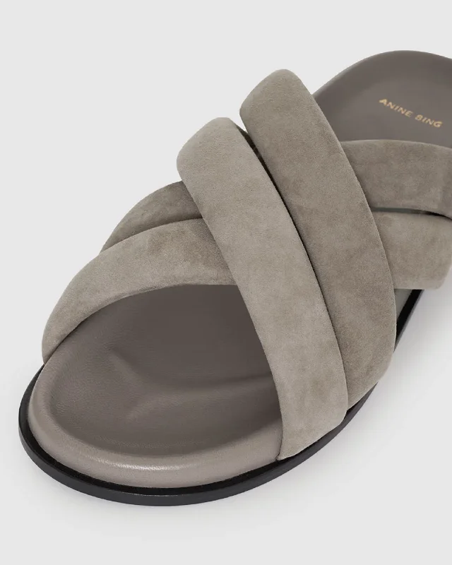 Anine Bing Lizzie Slides in Taupe