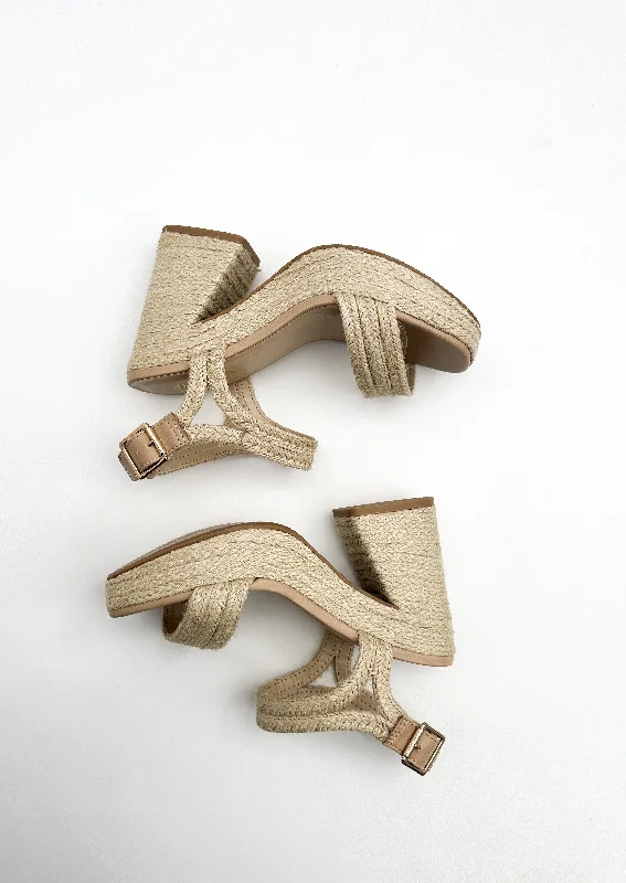 ""All You Need"" Woven Straw Platform Sandals