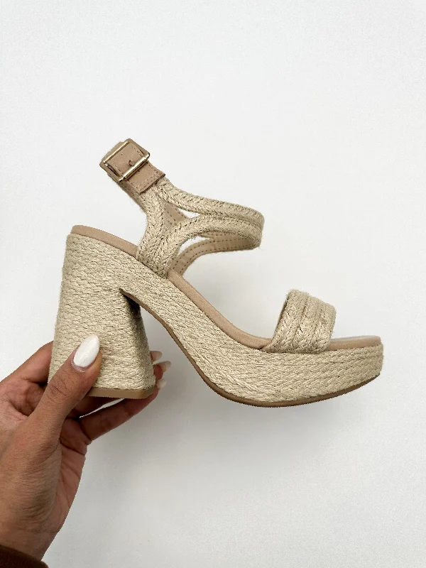 ""All You Need"" Woven Straw Platform Sandals