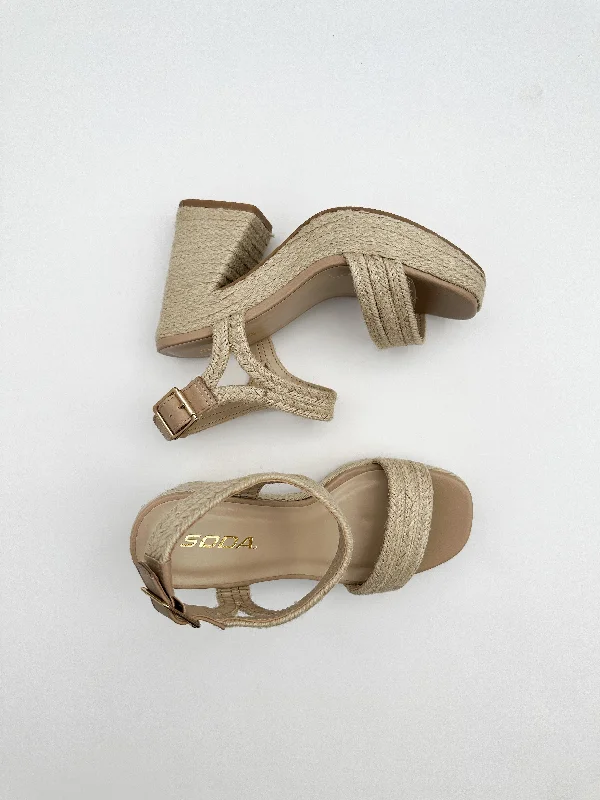 ""All You Need"" Woven Straw Platform Sandals