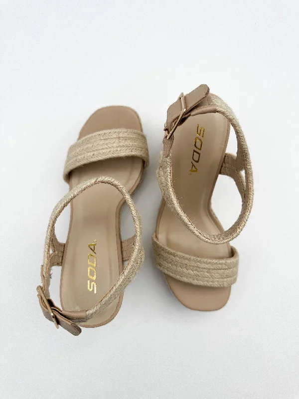 ""All You Need"" Woven Straw Platform Sandals