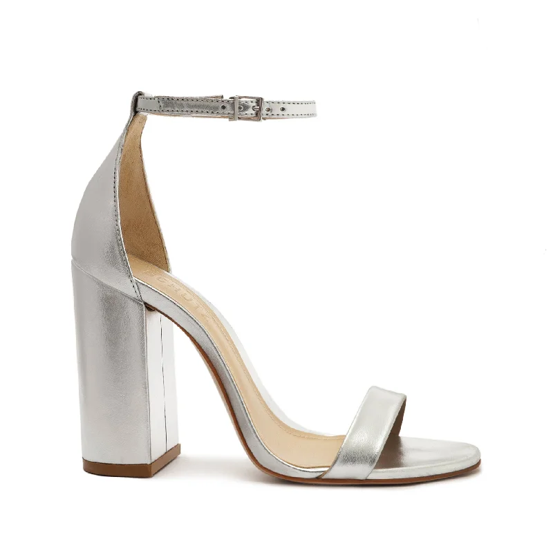 Cadey Lee Block Metallic Leather Sandal