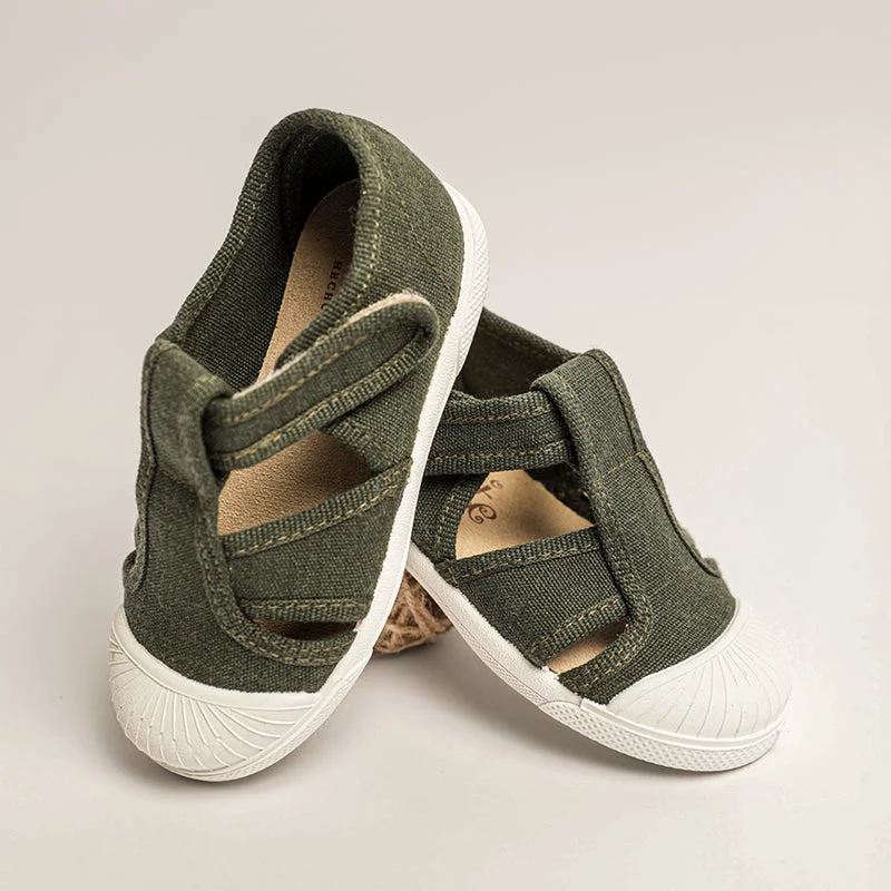 Canvas Captoe Sandal in Green