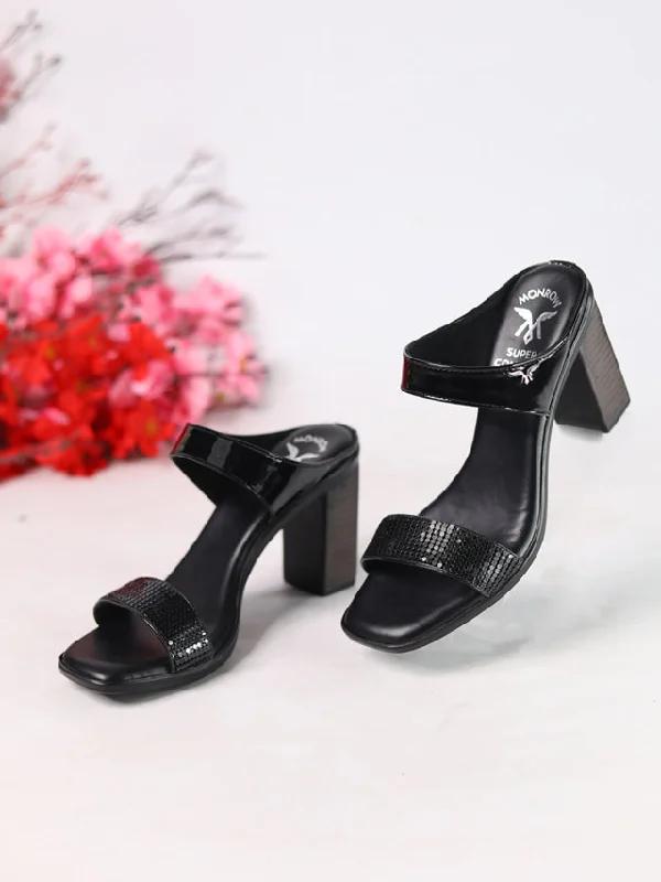 Dilys Black Block Heels