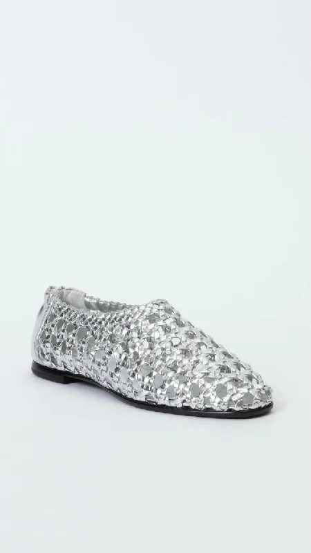 'Eden' Woven Metallic Ballet Flat