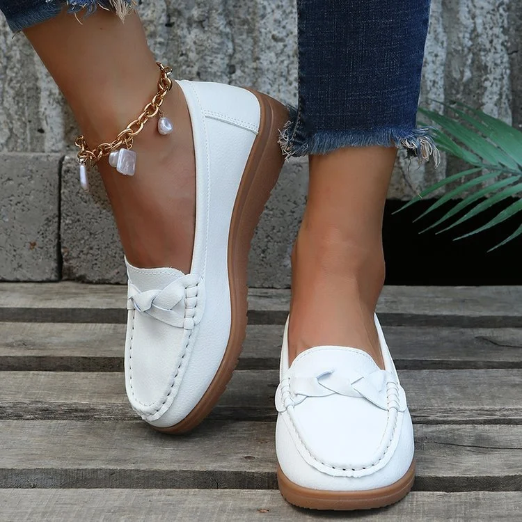 2024 Spring and Autumn Season New Style One Step Big Round Head Daily Casual Single Shoes Bean Shoes Mom Shoes