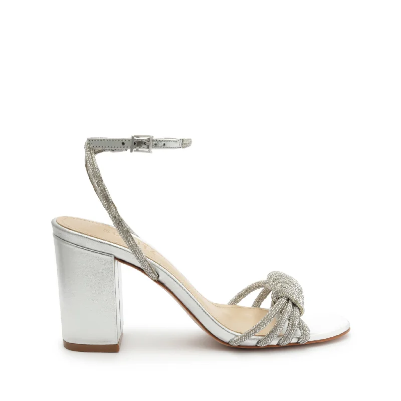 Jewell Block Metallic Nappa Leather Sandal