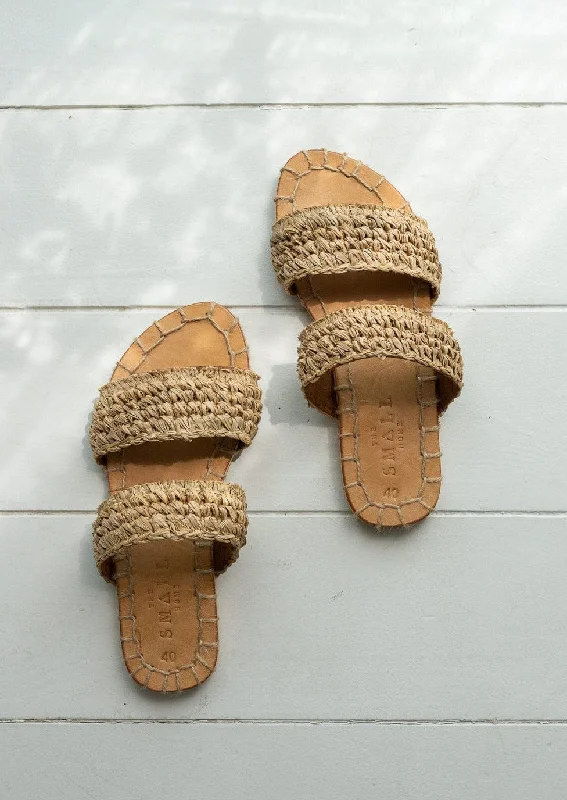 Palm Leaf Double Strap Sandals