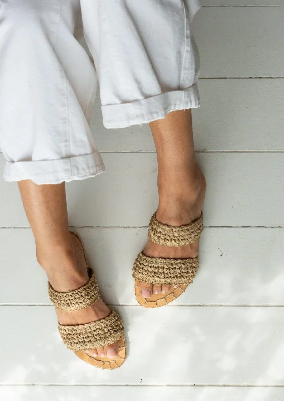 Palm Leaf Double Strap Sandals