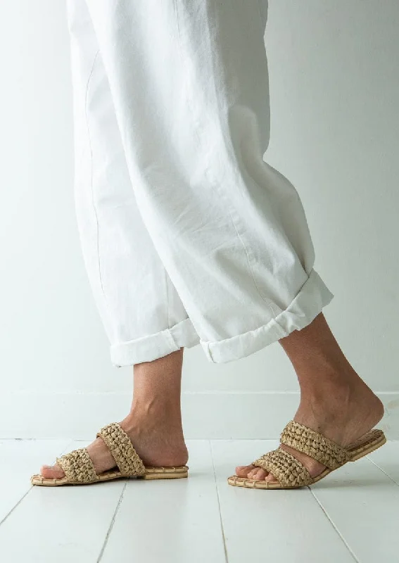 Palm Leaf Double Strap Sandals