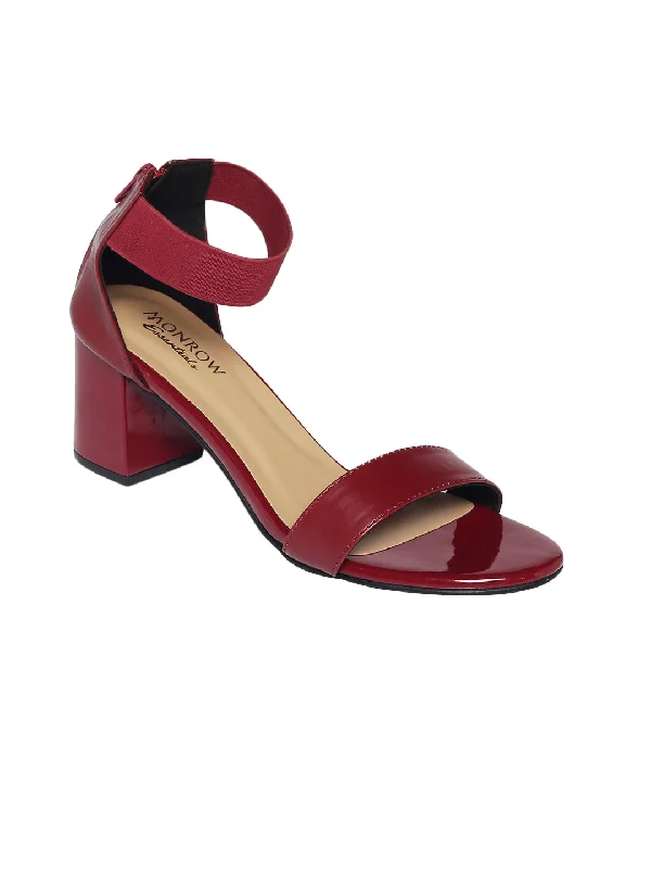 Tiana Maroon Block Heels