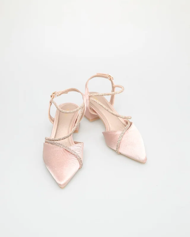 Tomaz YX176 Ladies Gemstones Slingback Heels (Pink Champagne)