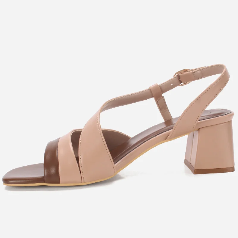 Women ""MAEVE"" Diagonal Strap Heel Sandals