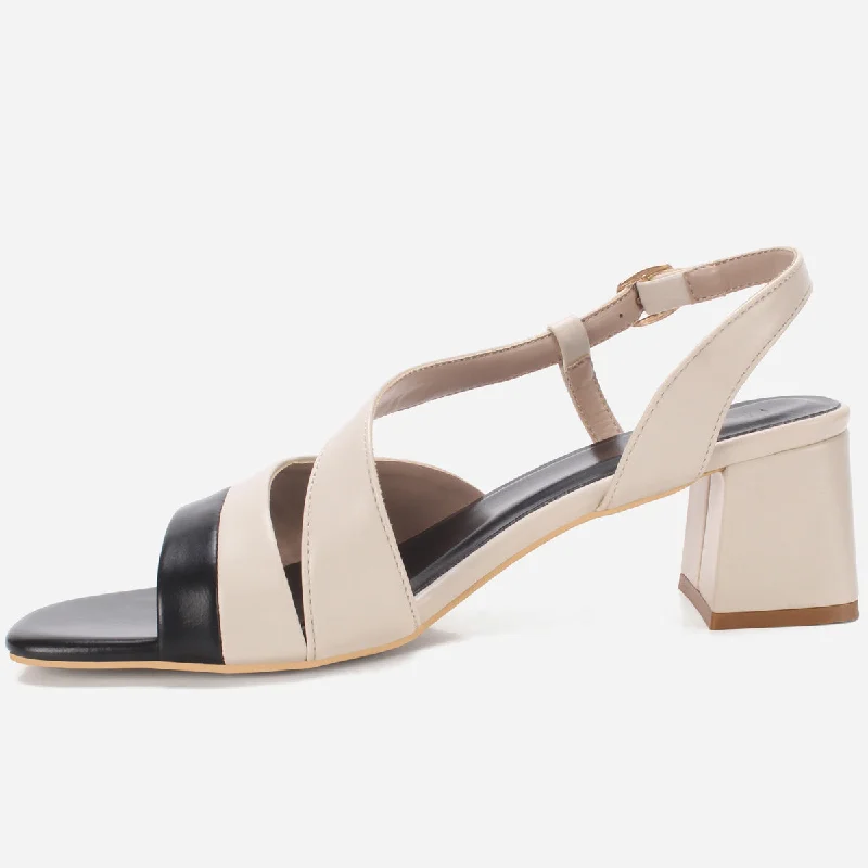 Women ""MAEVE"" Diagonal Strap Heel Sandals