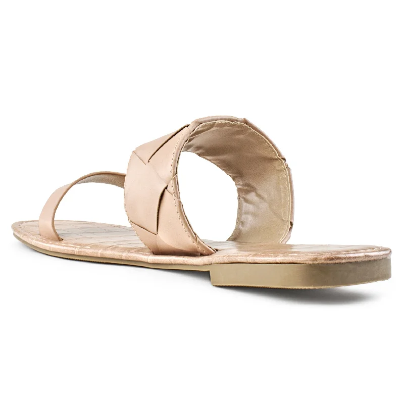 Woven Double Band Slide Sandals BLUSH