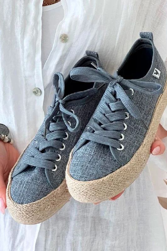 Ada linen espadrille sneakers, blue