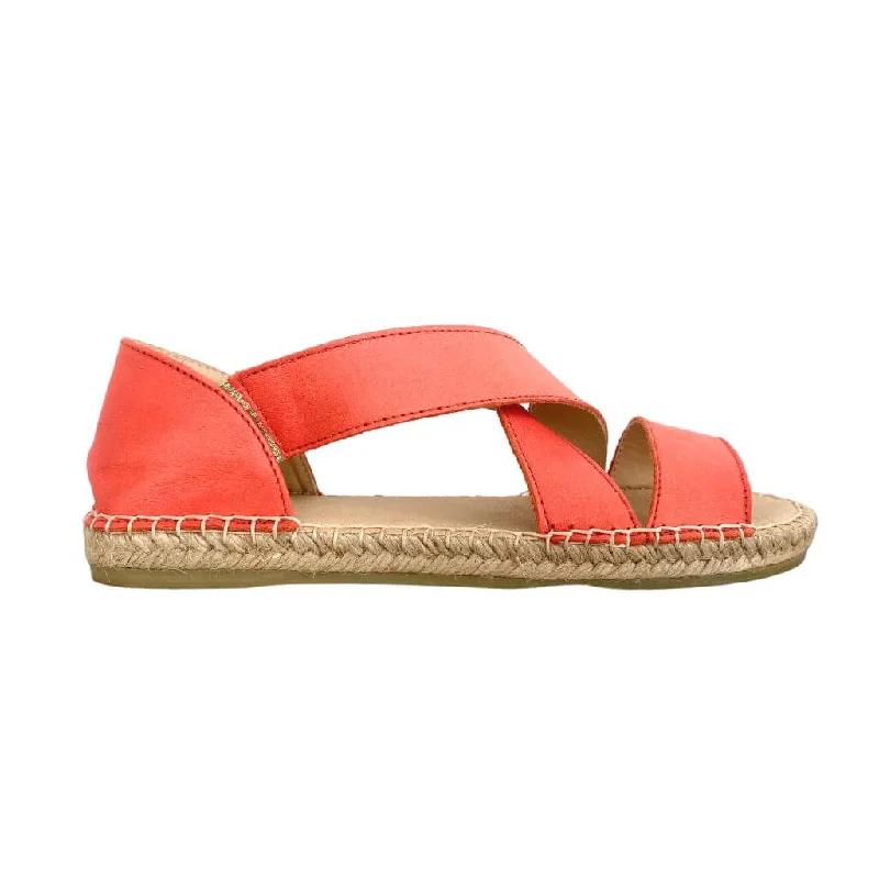 Beach Espadrille in Coral Leather