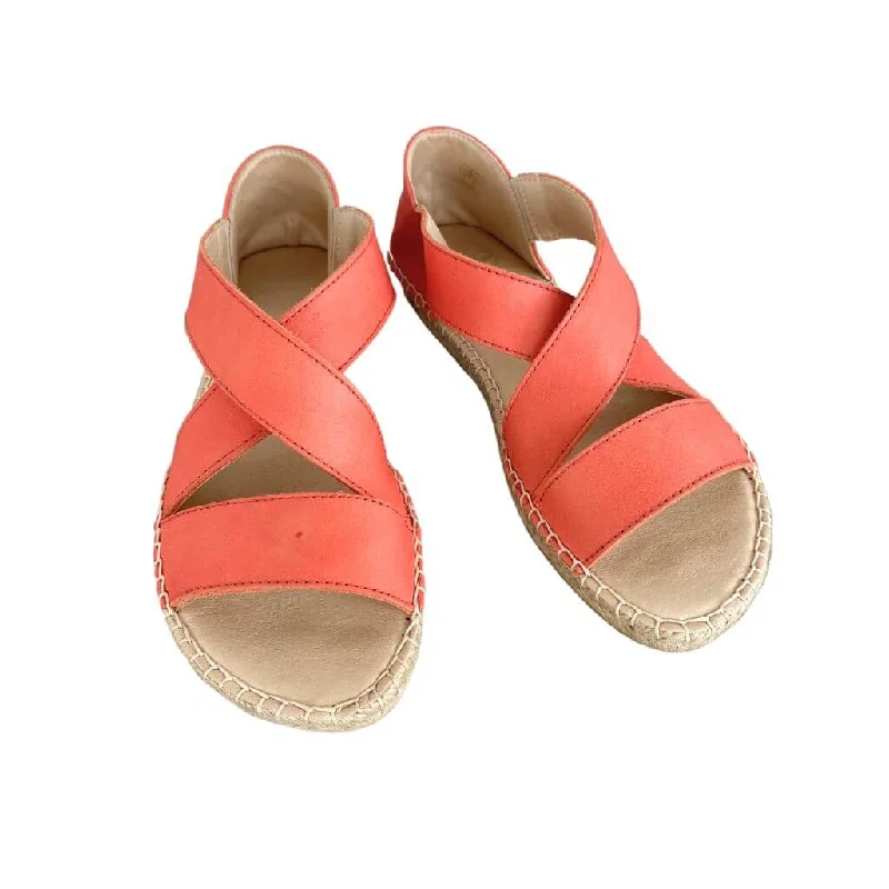 Beach Espadrille in Coral Leather