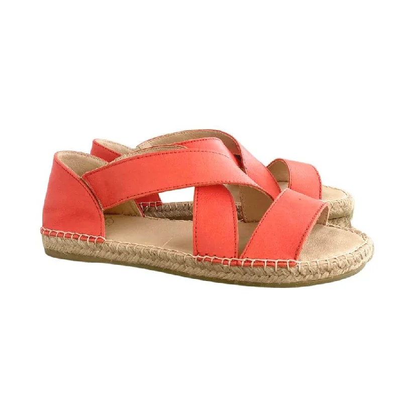 Beach Espadrille in Coral Leather