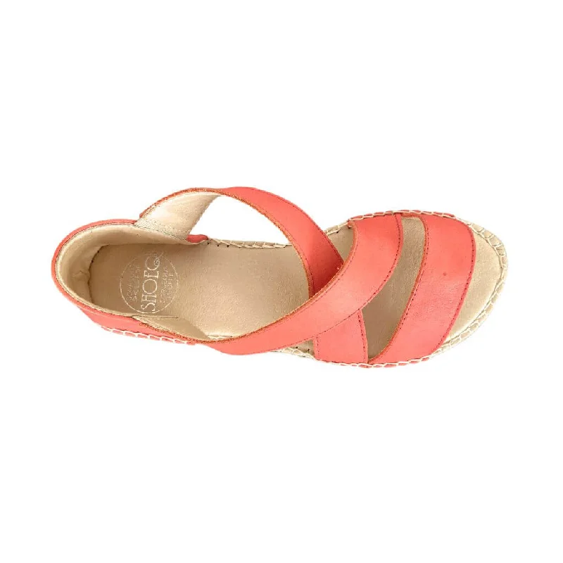 Beach Espadrille in Coral Leather