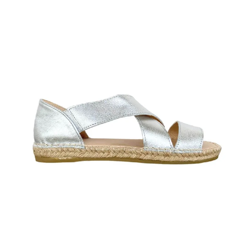 Beach Espadrille in Metallic Silver