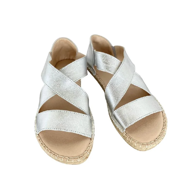 Beach Espadrille in Metallic Silver