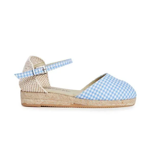 Canvas Espadrille in Blue Gingham