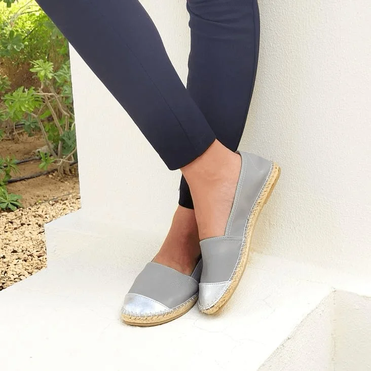 Classic Espadrille in Grey Metallic