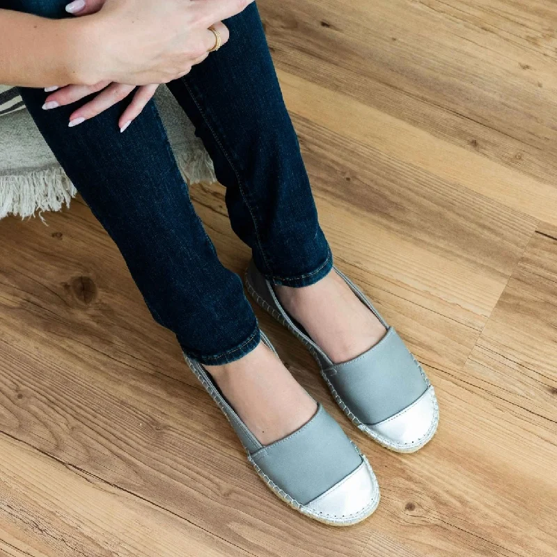 Classic Espadrille in Grey Metallic