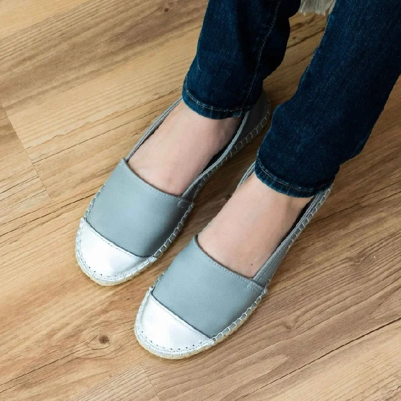 Classic Espadrille in Grey Metallic