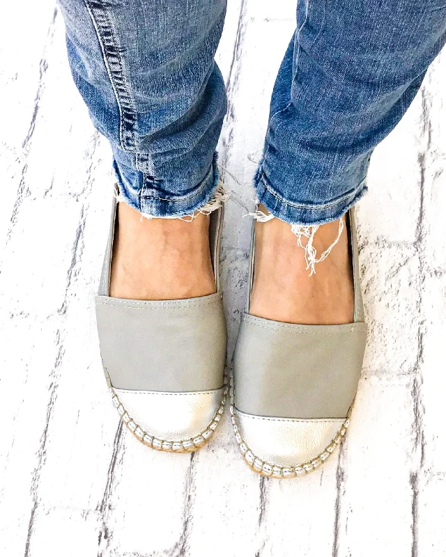 Classic Espadrille in Grey Metallic