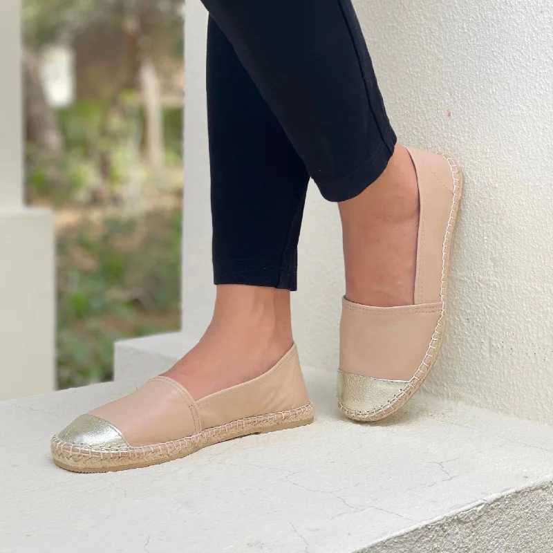 Classic Espadrille In Sandy Champagne