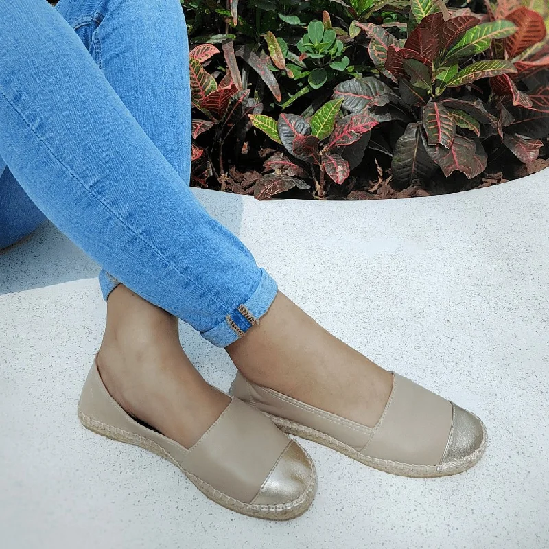 Classic Espadrille In Sandy Champagne