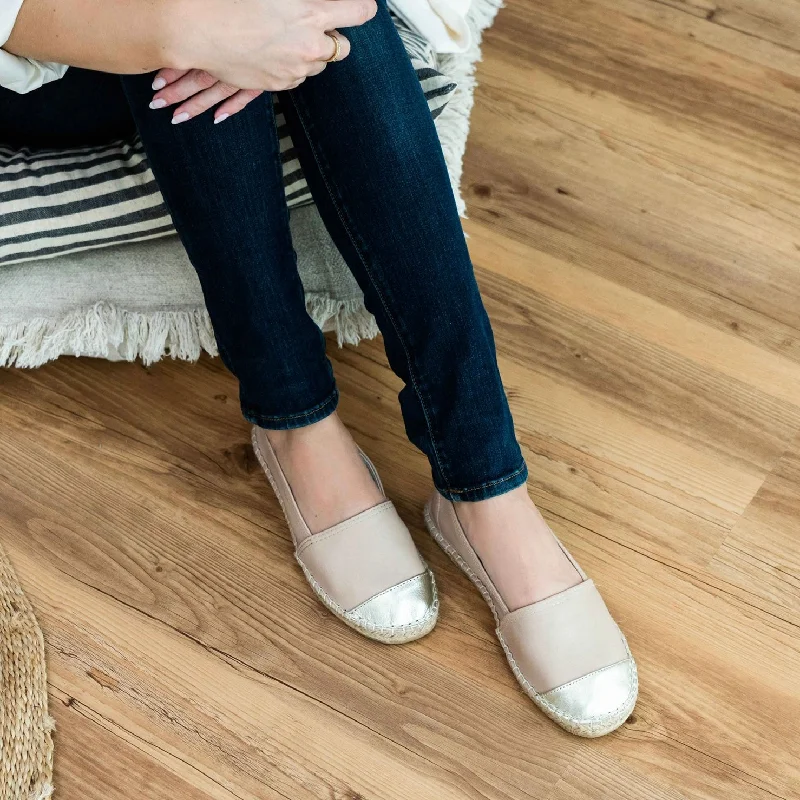 Classic Espadrille In Sandy Champagne