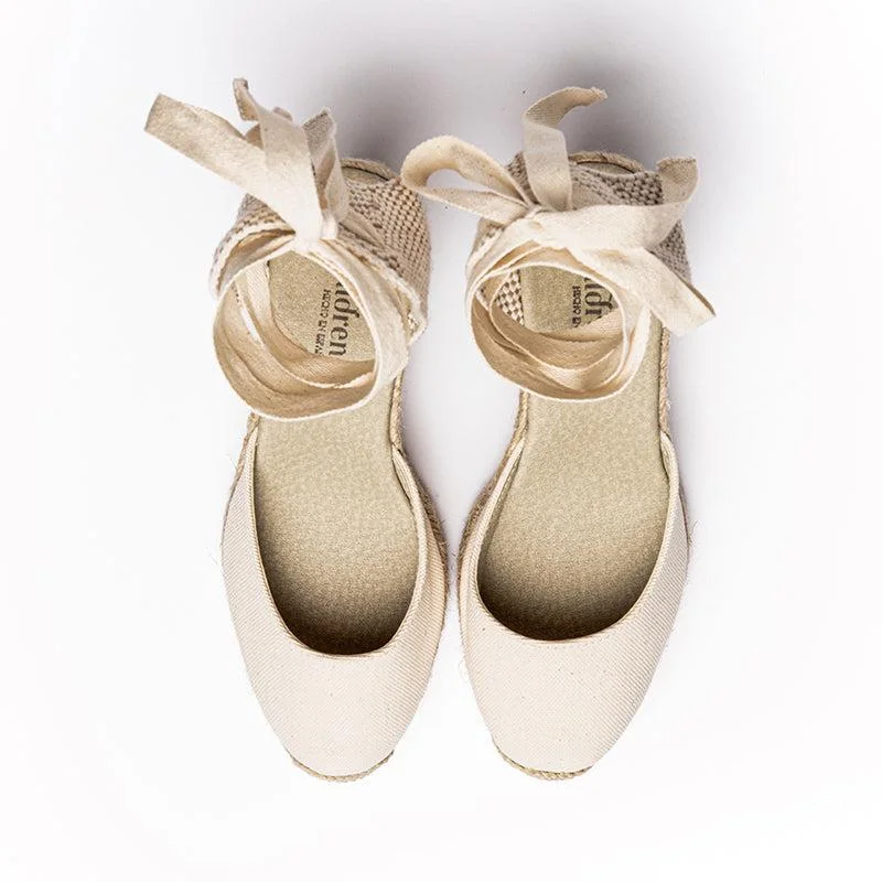 Classic Espadrille Wedge in Cream