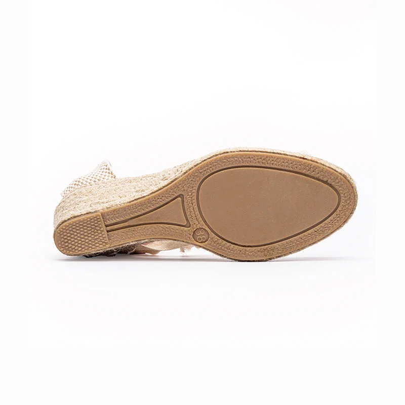 Classic Espadrille Wedge in Cream