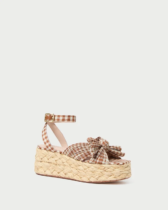 Gaby Brown Gingham Bow Espadrille