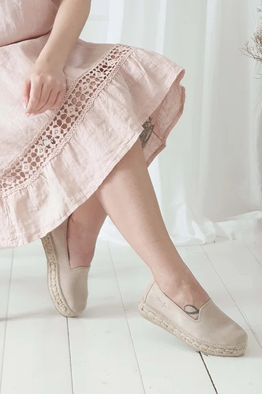 Hamptons espadrilles, champagne beige