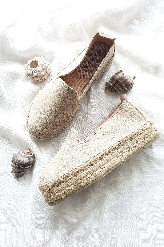 Hamptons espadrilles, champagne beige