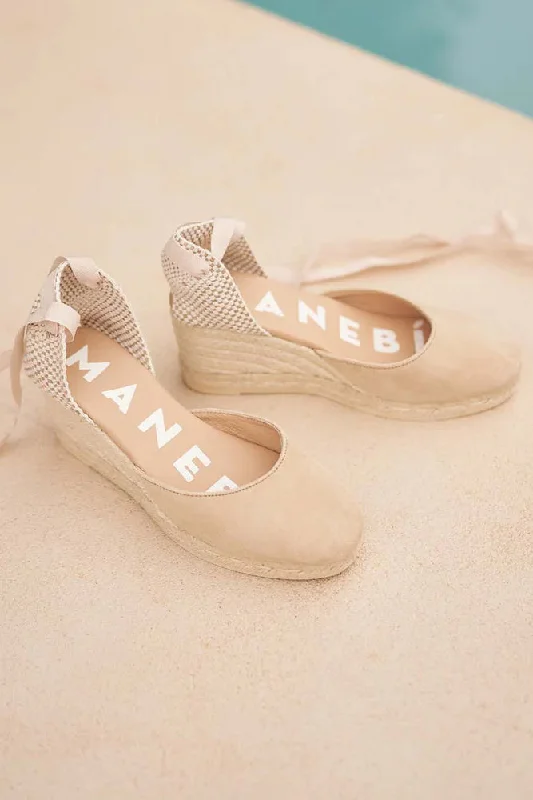 Hamptons low wedge espadrilles, champagne beige