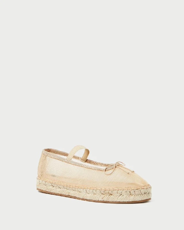 Kayla Caramel Mesh Ballet Espadrille